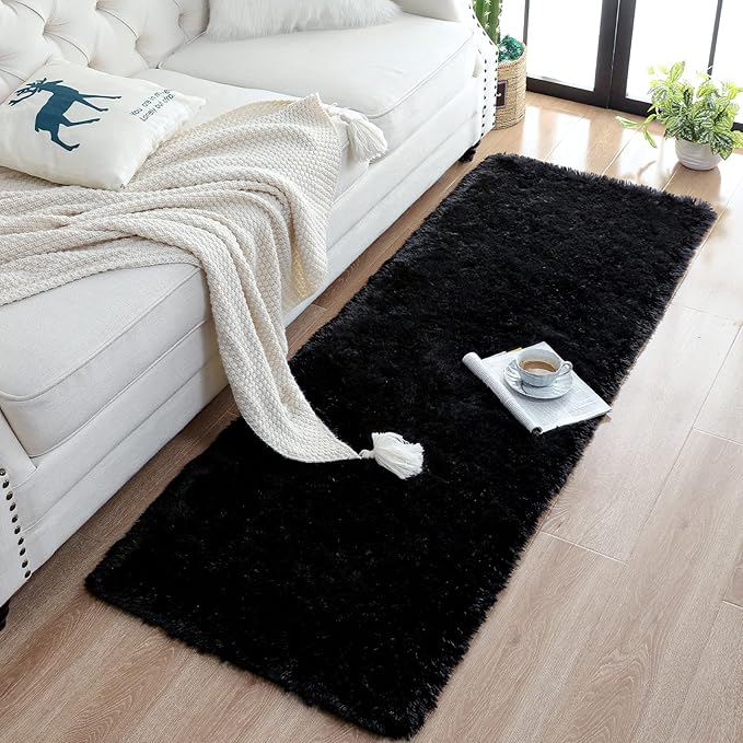 Chicrug Soft Runner Rug for Bedroom Living Room Plush Fluffy Rug 2x8 Feet - Image 5
