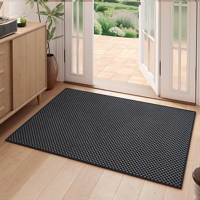 YDKGL 2x3 ft Indoor Door Mat Entryway Rug Non Slip Boho Woven Washable Small by YDKGL