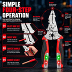 16-in-1 Foldable Wire Stripper, Electrical Multitool with 12-250V Voltage Tester, Crimper, Screw Cutter & Non-Slip Grip, Stainless Steel Voltage Test Pliers for Home Wiring, DIY & Repairs