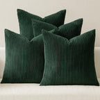 MIULEE Soft Corduroy Decorative Throw Pillow Covers Army Green 18x18
