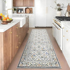 Washable Kitchen Rugs Non Slip 2x6 Hallway Runner Rug Stain Resistant Low Pile - Image 2