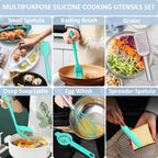 Silicone Kitchen Utensils Set, 16-Piece Silicone Cooking Utensils by Deedro