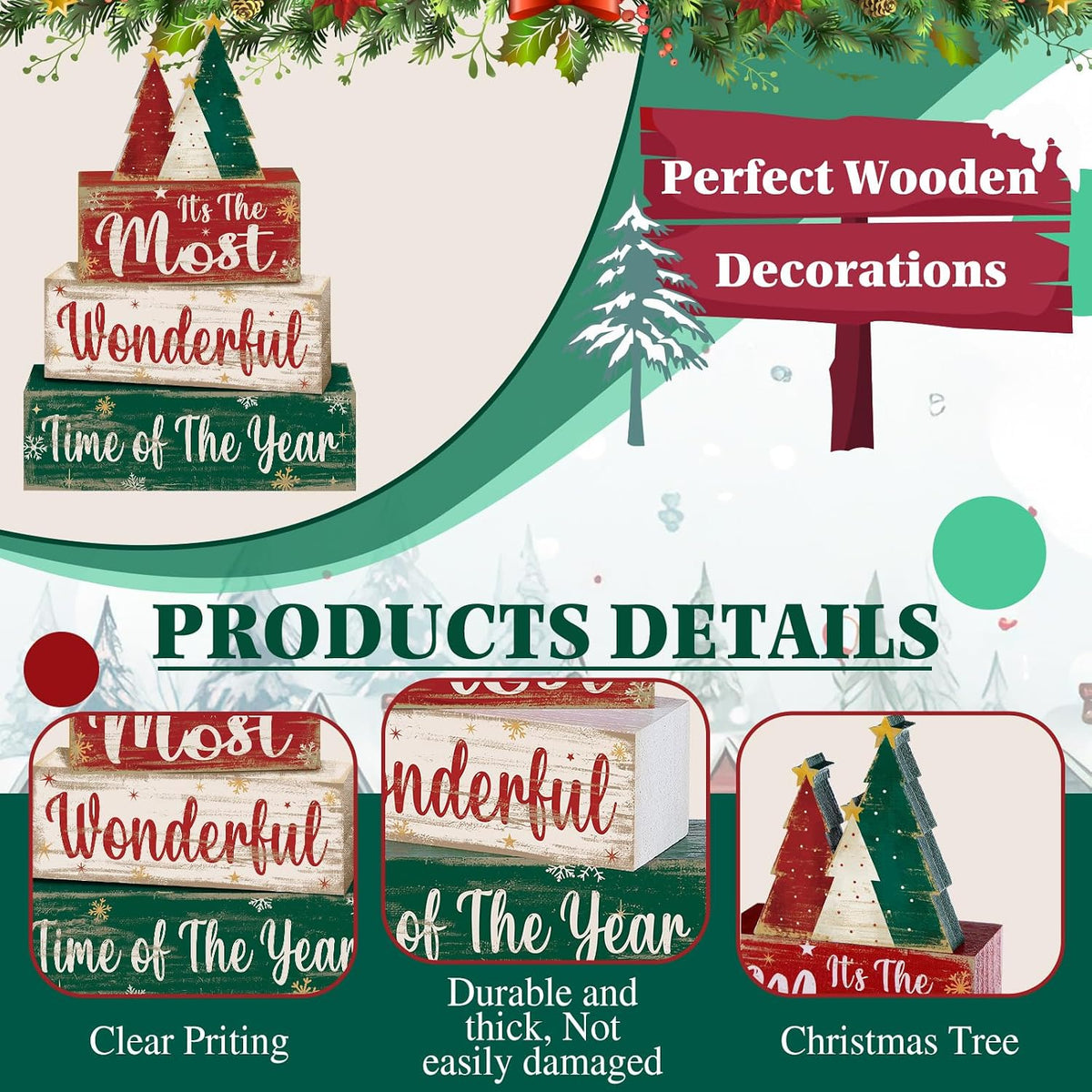 Moucuny 4 Pcs Christmas Tree Table Decorations