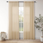 Nanspring Tan Linen Curtains 84 Inches Long by Nanspring