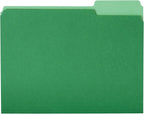 Amazon Basics File Folders for Organization, Letter Size, 1/3 Cut Tab, Bright Green, 36-Pack