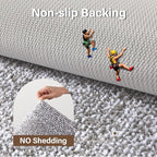 36x24 Large Bathroom Rugs Washable Non Slip, Light Grey Bath Mat - Image 6