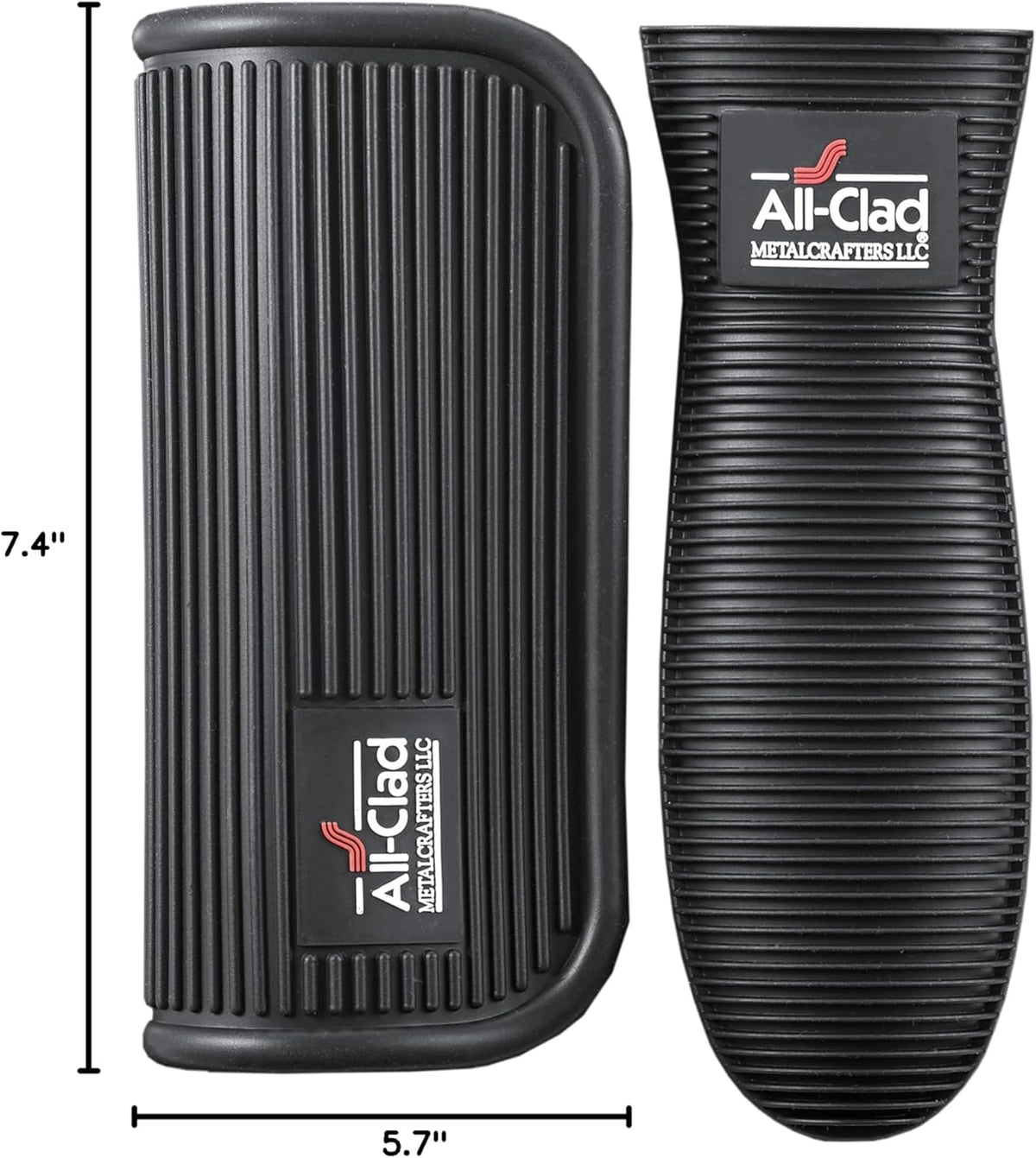 All-Clad Professional Silicone Grip Set, 500°F Heat Resistance, Black/Grey, 2pc