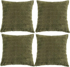 Fancy Homi 4 Packs Boho Moss Green Decorative Throw Pillow Covers 22x22 Inch by Fancy+Homi