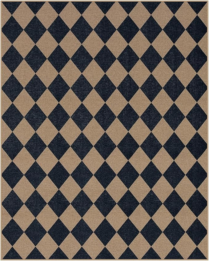 Lahome Colette Checkered Easy Jute Carpet, Washable 8x10 Rugs - Image 8
