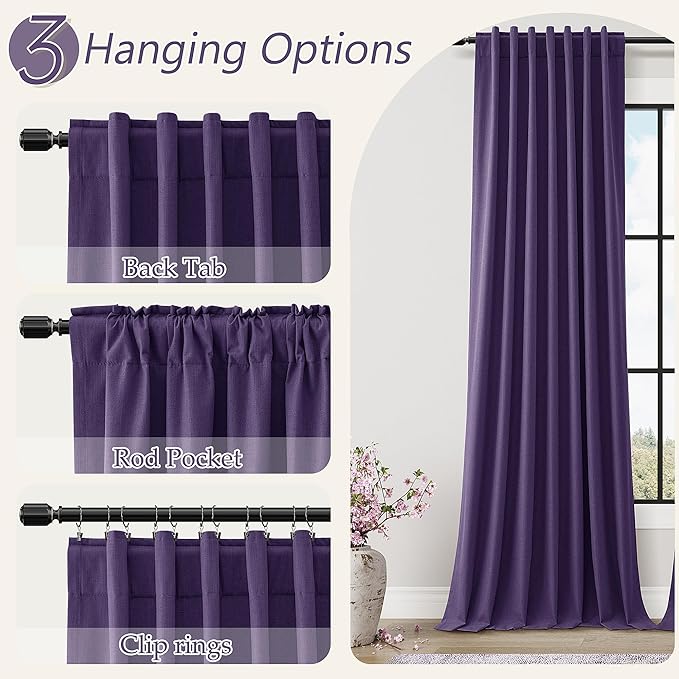 Guken 100% Blackout Curtains 84 Inch Length 2 Panels Set - Image 6