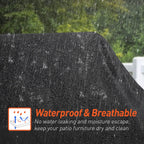 Arcedo Patio Chaise Lounge Cover Waterproof 2 Pack, 80" x 30" x 26" H,Black