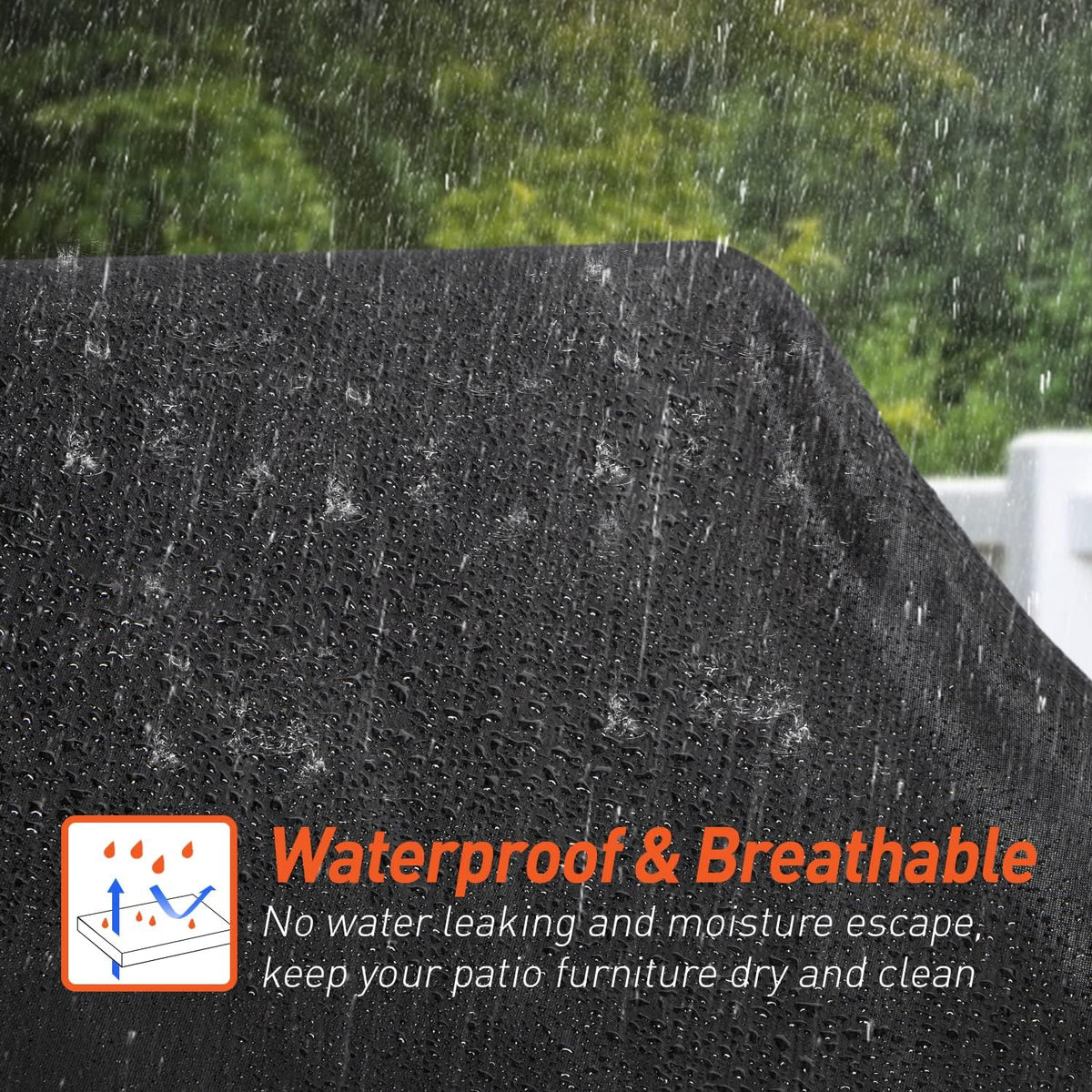 Arcedo Patio Chaise Lounge Cover Waterproof 2 Pack, 80" x 30" x 26" H,Black