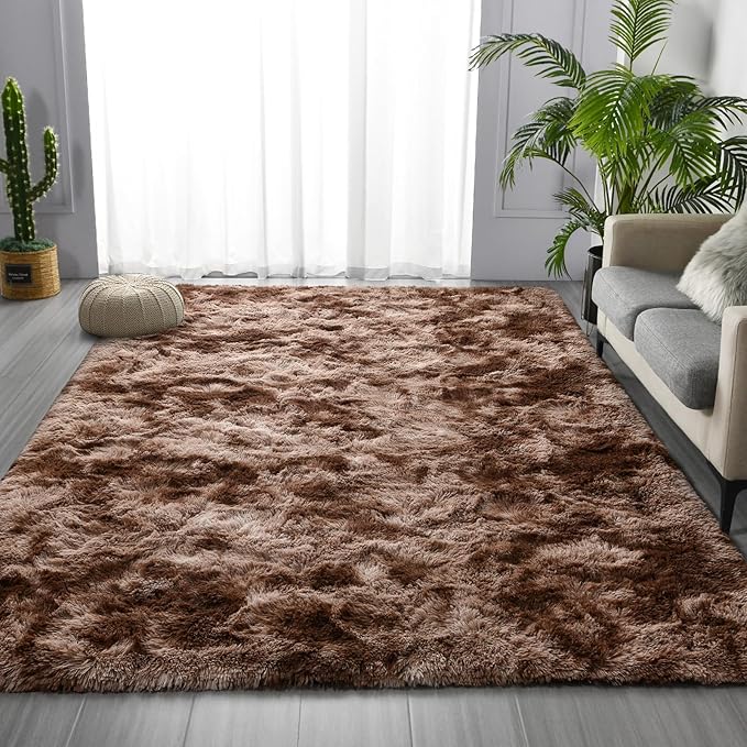 Deerhoo Large Shag Area Rugs 5 x 8, Tie-Dyed Plush Fuzzy Rugs - Image 3