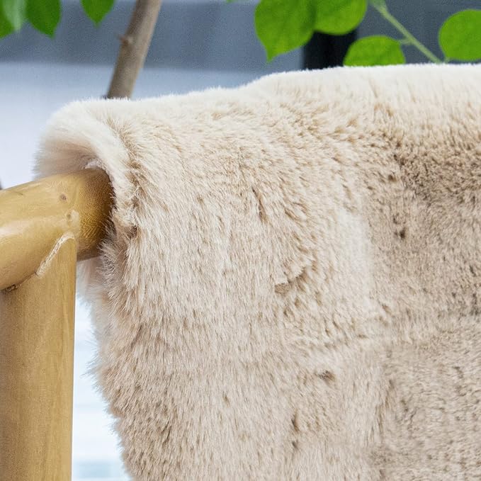 ORINOVA 5x8 Area Rug Light Brown Beige Plush Shaggy Rugs - Image 3