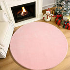 Amearea Pink Round Area Rugs 4ft Washable Circle Rugs - Image 8