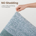 Bathroom Rugs 24x17 Non Slip Washable, Dusty Blue Bath Mat - Image 8