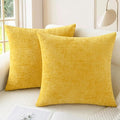 CaliTime Throw Pillow Covers Decorative 18 X 18 Inches Pack of 2 Cozy Chenille by CaliTime