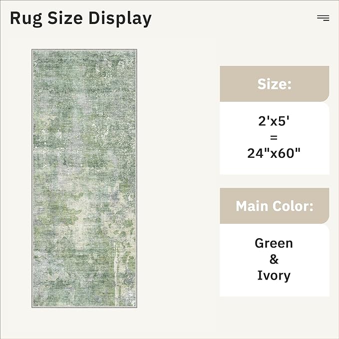 Runner Rug 2x5 Washable Non-Slip Kitchen Runner Rugs - Image 5