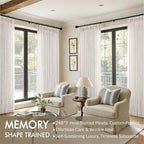 MIULEE Pinch Pleated Thick Linen Curtains 92 Inches Long 2 Panels - Image 2