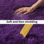 Soft Runner Rugs for Bedroom Hallways, 2x3 Purple Fluffy Shag Throw Area Rug - Image 4