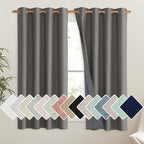 NICETOWN Grizzle Gray Vintage Linen 100% Blackout Curtains by NICETOWN