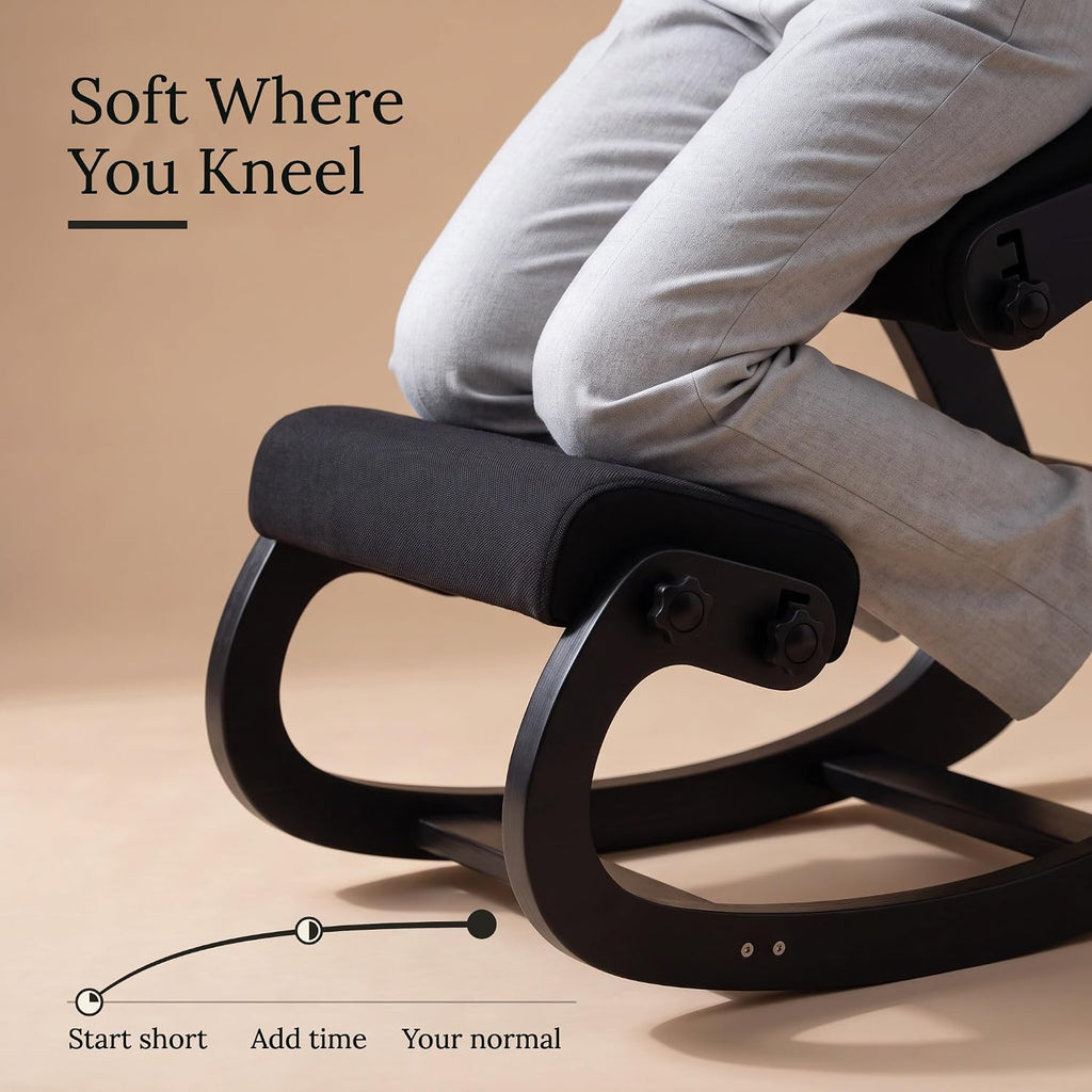 NYPOT Ergonomic Kneeling Chair with Adjustable Seats - Knee Chair for Posture Correction & Kneel Rocking Stool for Desk - Back Pain Relief for Home and Office, Supports 250 pounds - 5 Years Warranty
