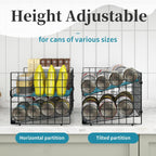 3-Pack Stackable Can Rack Organizer, Adjustable Can Holder for Pantry