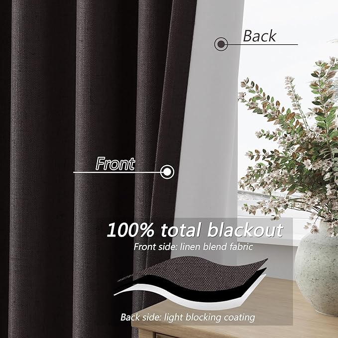 Guken 100% Blackout Curtains 84 Inch Length 2 Panels Set - Image 4
