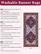 SERISSA Boho Washable Runner Rug, 2x5 Rug Runner Non-Slip Vintage Burgundy Navy - Image 6