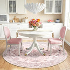 RELEANY Area Rugs 6ft Washable Non-Slip, Floral Vintage Distress Print Pattern - Image 2