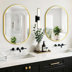 Oval Bathroom Mirror, 2 Pack 20"x30" Gold Vanity Mirror for Over Sink