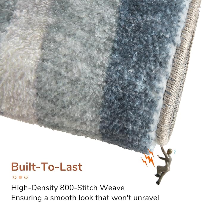 OPPODREAM Border Soft Area Rugs 5x7, Washable Blue Rug - Image 5