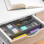 Simple Houseware Expandable Kitchen Drawer Flatware Organizer, Gray