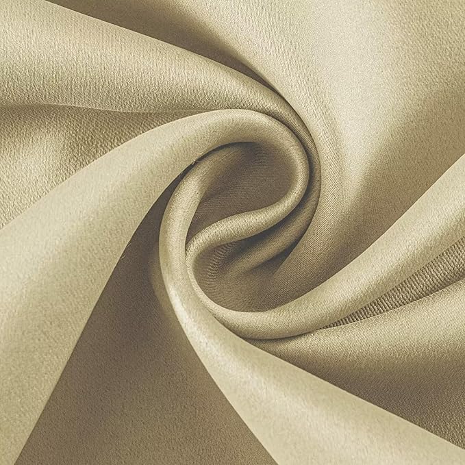 Joydeco Beige Custom Solid Single Blackout Curtain - Image 3