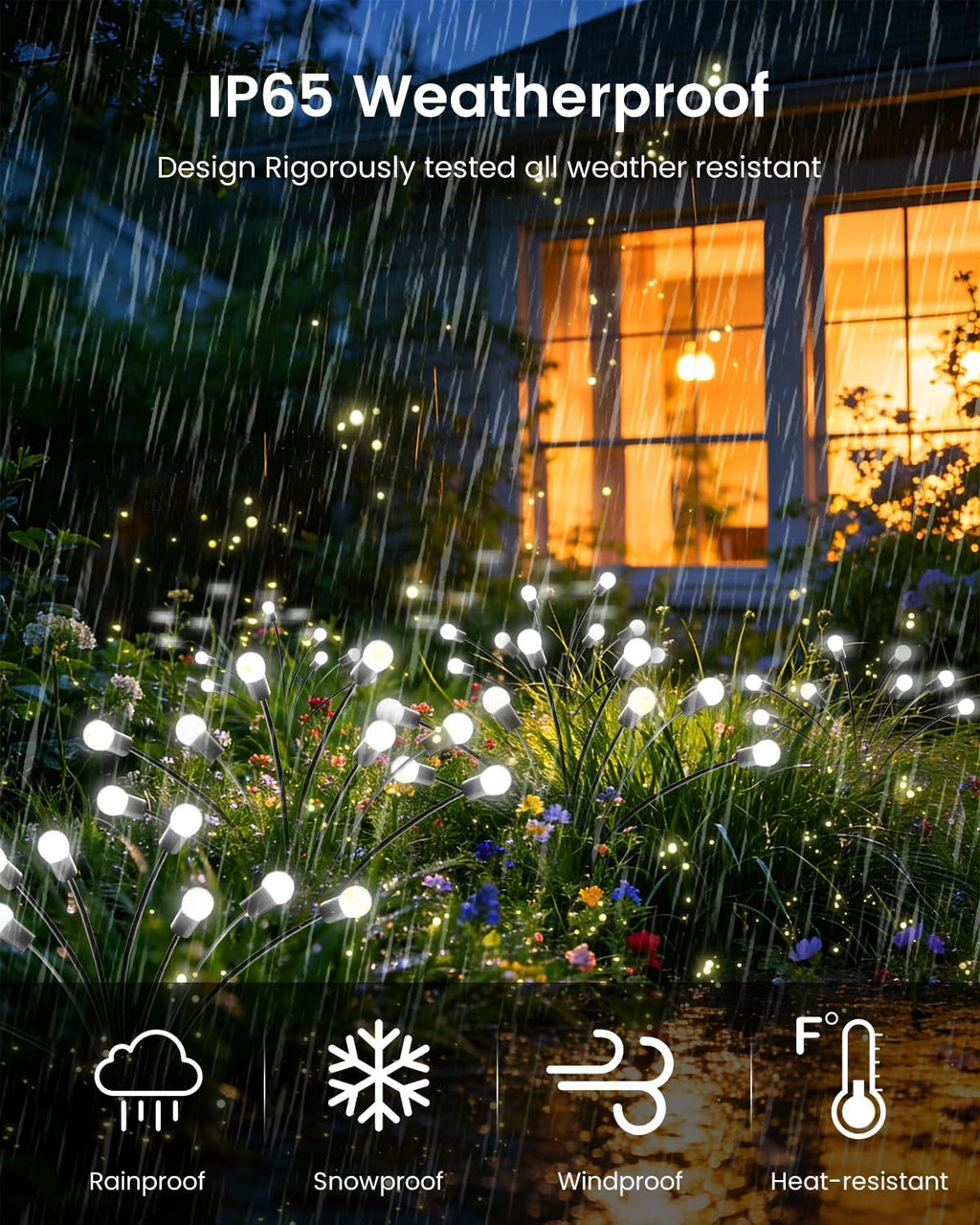 OZS 6 Pack 48 LED Solar Garden Lights, Solar Firefly Lights Outdoor