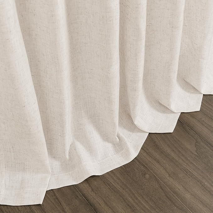 Extra Long Tan Beige Curtains 120 inch Length 2 Panels Set Back Tab Neutral - Image 6