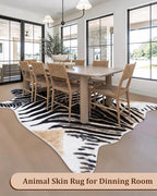 Zebra Print Rug for Living Room, Faux Fur Zebra Hide 5.2x7 Feet Animal Skin Rug - Image 8