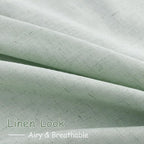 Aqua Green Linen Curtains 90 Inch Long 2 Panels Set - Image 5
