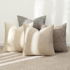 MIULEE Pack of 4 Couch Throw Pillow Covers 20x20 Inch Neutral Beige/Brown Soft - Image 3