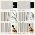 Guken 90 Inch Long Boho 100% Blackout Linen Curtains - Image 5
