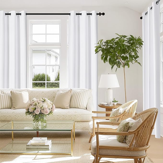 NICETOWN White Blackout Curtains W52 x L84 2 Panels, Grommet Full Blackout - Image 8