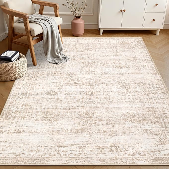 3x5 Area Rugs Living Room Rug: Washable Vintage Boho Rug No Slip Stain - Image 3