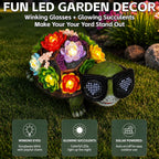 Solar Turtle Garden Statue with Heart-Shaped LED Sunglasses, Light Up