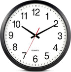 Bernhard Products Black Wall Clock Silent Non Ticking 10 Inch Quality Quartz Battery Operated Round Easy to Read Home/Office/Kitchen/Classroom/School Clock Sweep Movement