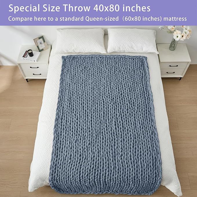 Bigacogo Chunky Knit Throw Blanket - Image 5