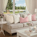 decorUhome Pink Bow Pillow Covers Set of 2 Coquette Aesthetic Cute Preppy Plush - Image 4