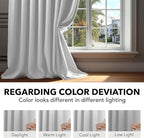 Deconovo Blackout Curtains, Thermal Insulated, W52 x L108 2 Panels, Back Tab - Image 6