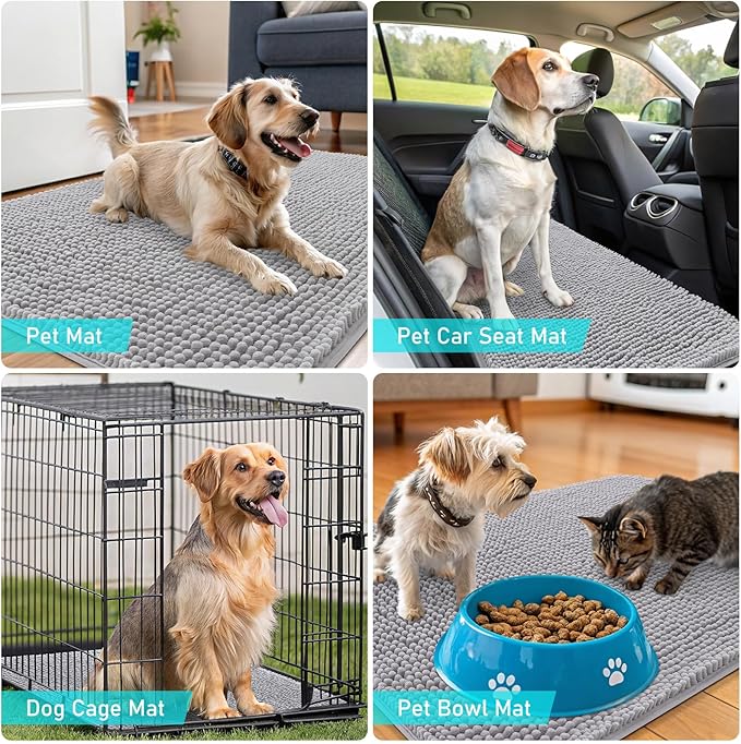 OLANLY Dog Door Mat for Muddy Paws 59x20, Absorbs Moisture and Dirt, Absorbent - Image 7