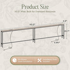 Huuger 110.2 Inch Behind Couch Table with 2 Power Outlets and USB-C Ports, Extra Long Narrow Sofa Table for Sectional Sofa, Skinny Console Table with Anti-Bump Pads, for Living Room, Oak