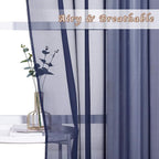 NICETOWN Dark Blue Sheer Curtains - Image 3